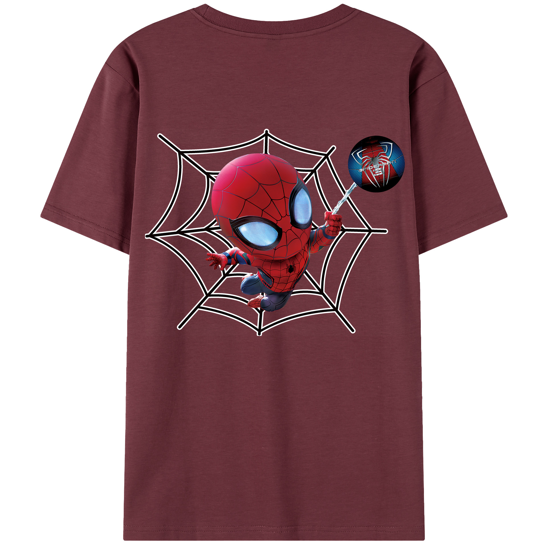 （画像用） Spider Man スパイダーマン 綿100％半袖Tシャツ（背面プリント）